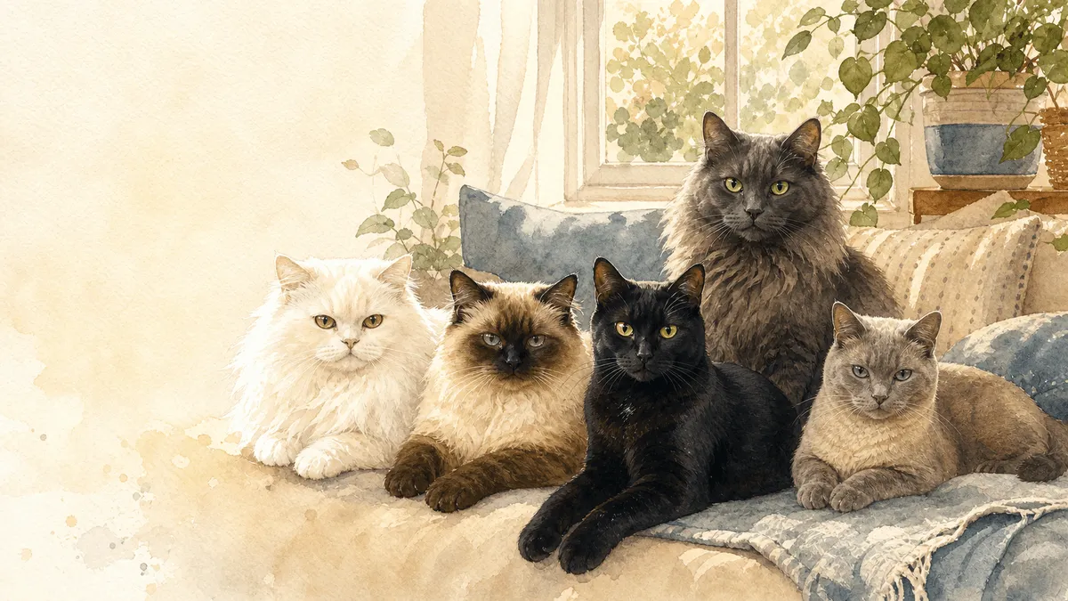 The five 5Meows officers at home